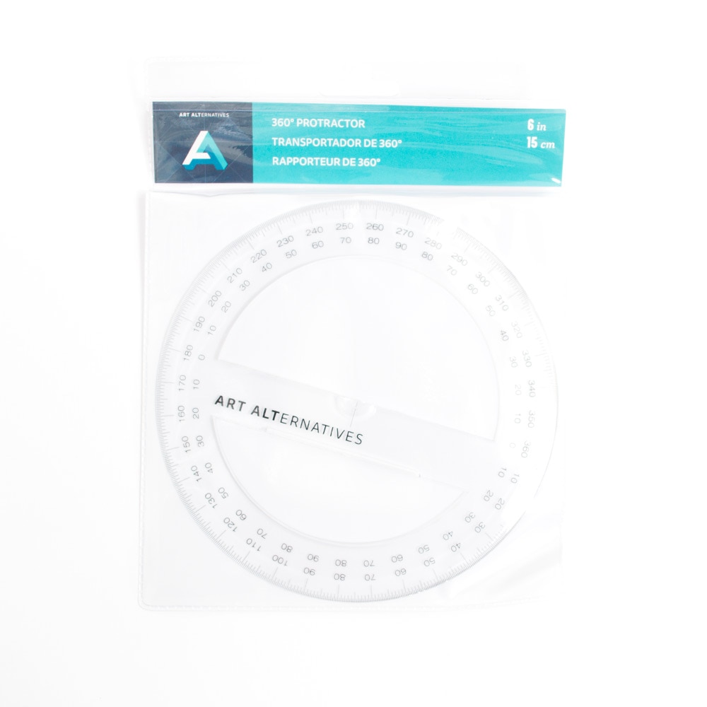 Art Alternatives, Triangles, Scales & Tools, Plastic, Art & School, 6", 360 degree, Protractor, 5950